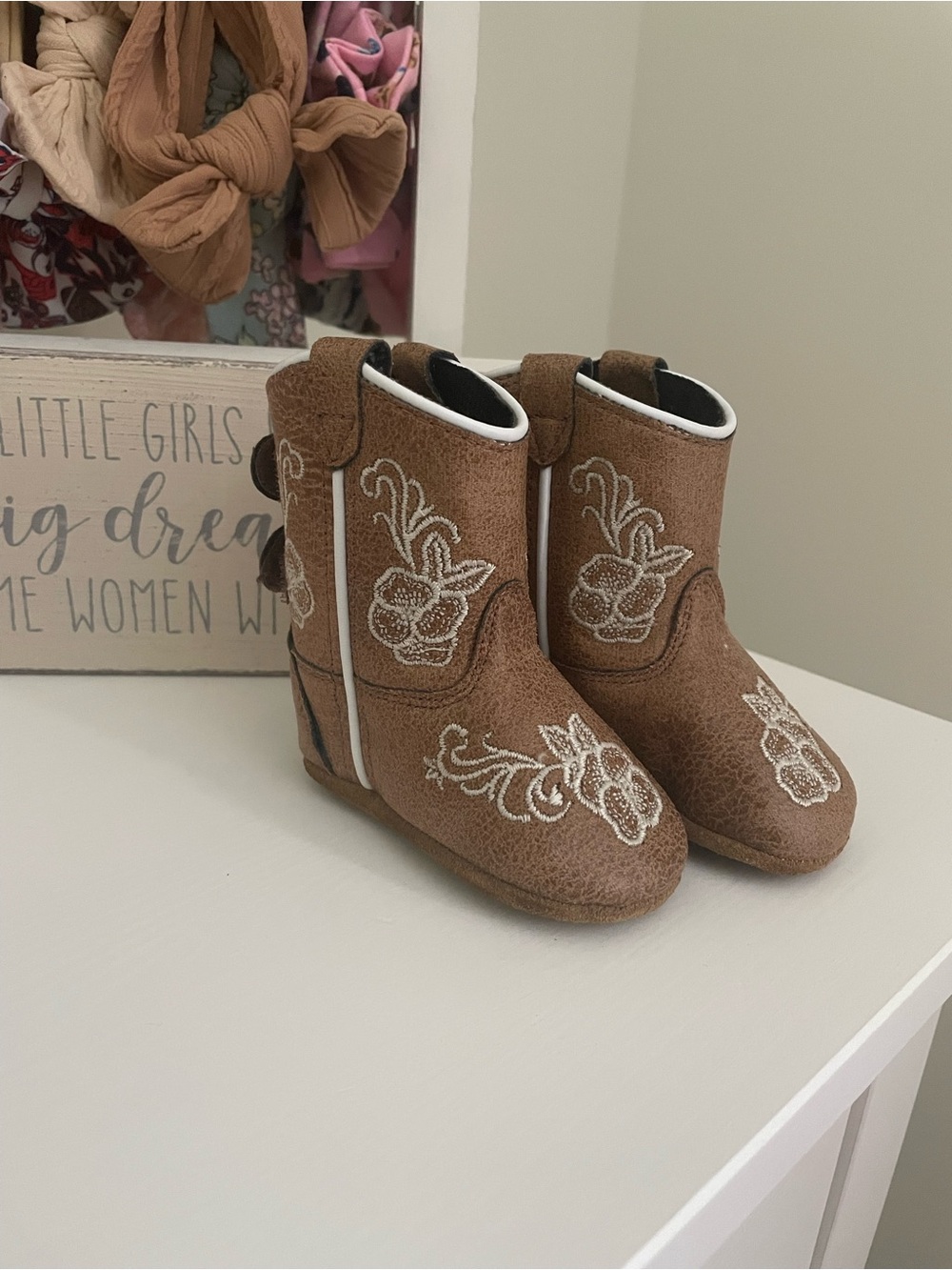 Toddler Brown Embroidered Western Boots